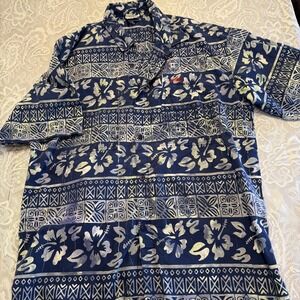 Rum Reggae Men's Short Sleeve Hawaiian XL Floral Aloha Button Up Cotton